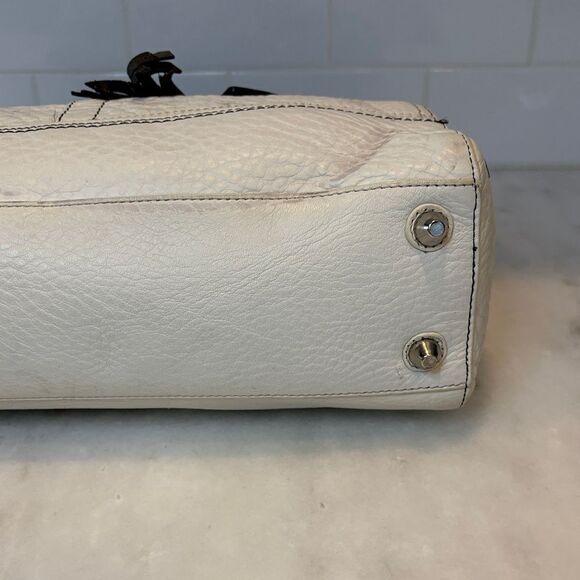 Coach Bag Purse Handbag Leather White Braided Hampton Signature Shoulder Tote - Picture 8 of 16